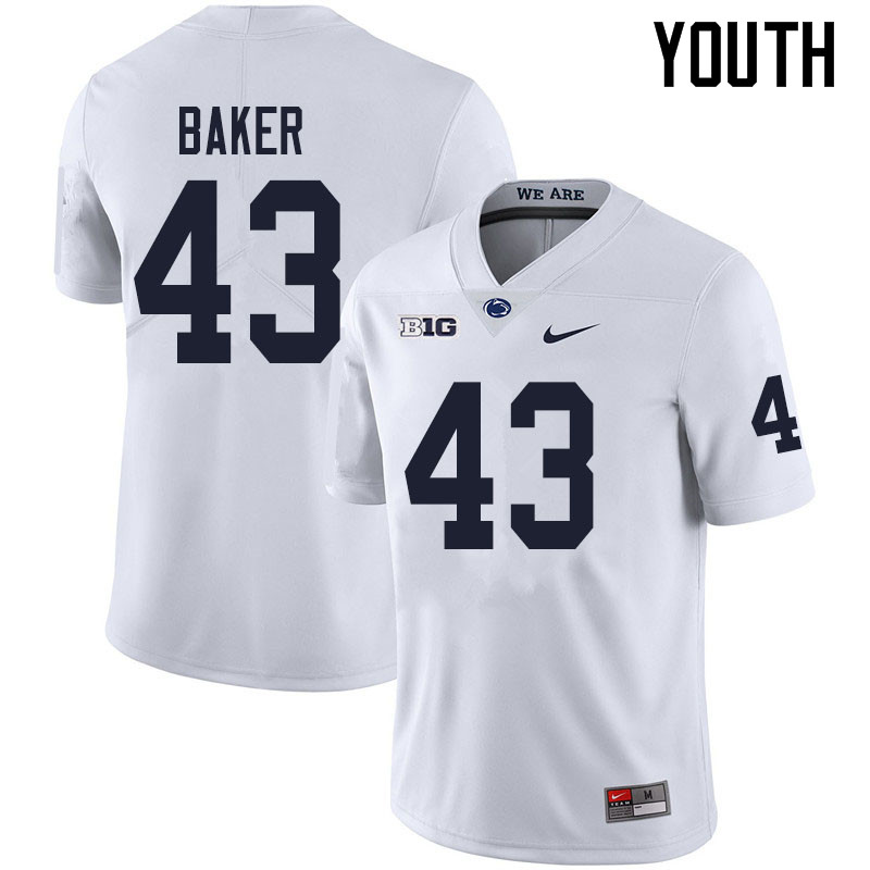 Youth #43 Trevor Baker Penn State Nittany Lions College Football Jerseys Sale-White